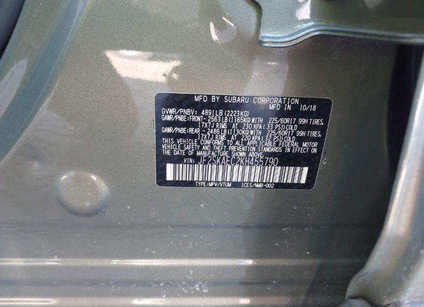 Photo 9 of 2019 Subaru Forester PREMIUM (VIN JF2SKAEC2KH455790)
