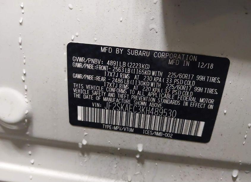 Photo 9 of 2019 Subaru Forester PREMIUM (VIN JF2SKAEC3KH489530)