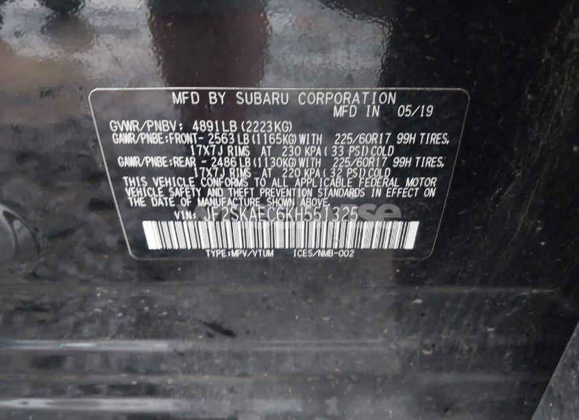 Photo 9 of 2019 Subaru Forester PREMIUM (VIN JF2SKAEC6KH551325)