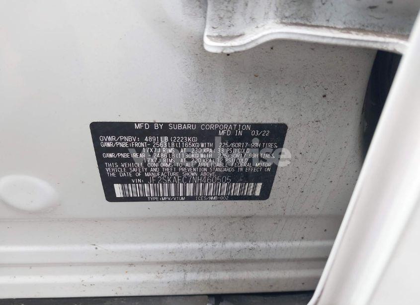 Photo 9 of 2022 Subaru Forester PREMIUM (VIN JF2SKAEC7NH460505)