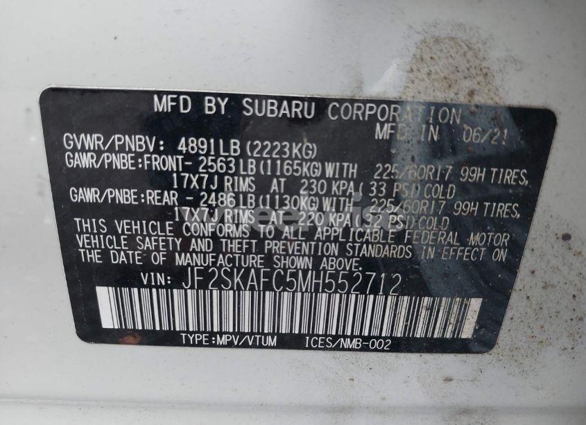 Photo 9 of 2021 Subaru Forester PREMIUM (VIN JF2SKAFC5MH552712)