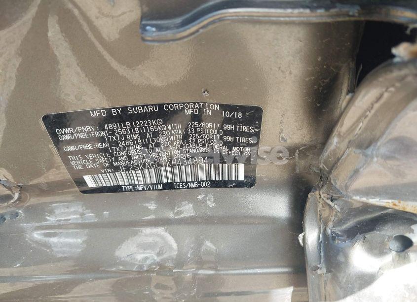 Photo 9 of 2019 Subaru Forester PREMIUM (VIN JF2SKAGC1KH434894)