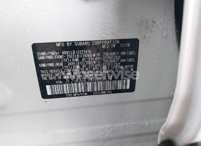 Photo 9 of 2019 Subaru Forester PREMIUM (VIN JF2SKAGC7KH469634)