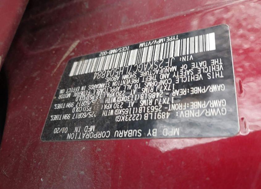 Photo 9 of 2020 Subaru Forester PREMIUM (VIN JF2SKAGC7LH504884)