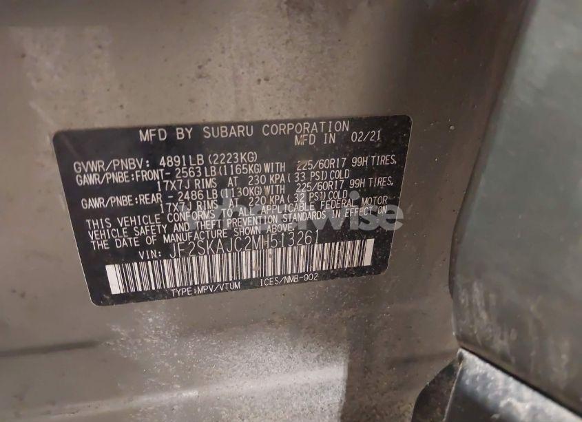 Photo 9 of 2021 Subaru Forester PREMIUM (VIN JF2SKAJC2MH513261)