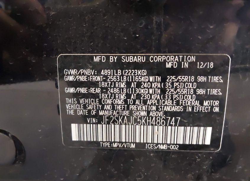 Photo 9 of 2019 Subaru Forester SPORT (VIN JF2SKAJC5KH486747)