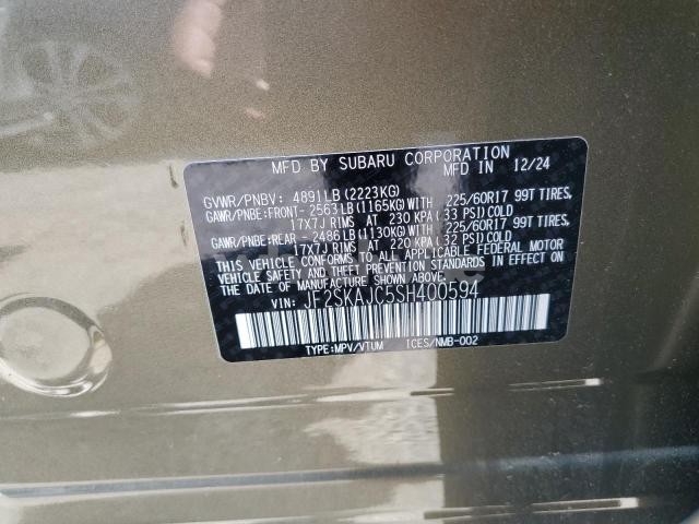 Photo 10 of 2025 SUBARU FORESTER WILDERNESS (VIN JF2SKAJC5SH400594)