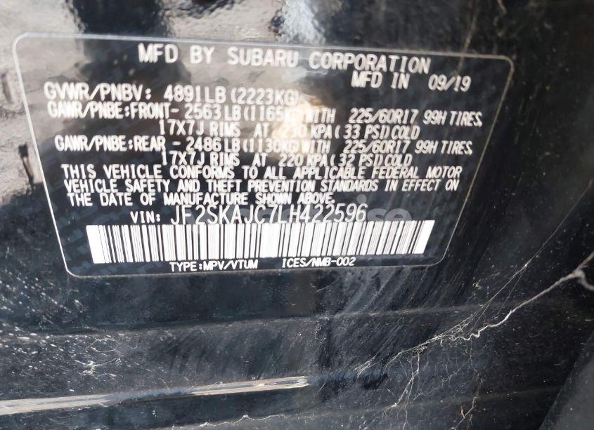 Photo 9 of 2020 Subaru Forester PREMIUM (VIN JF2SKAJC7LH422596)