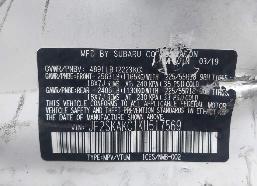 Photo 9 of 2019 Subaru Forester SPORT (VIN JF2SKAKC1KH517569)