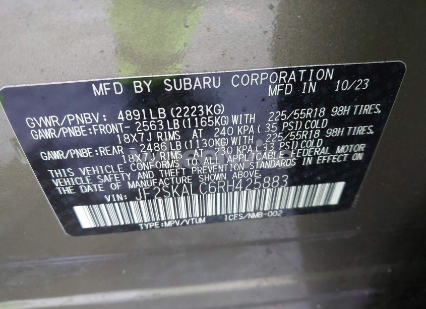 Photo 9 of 2024 Subaru Forester LIMITED (VIN JF2SKALC6RH425883)