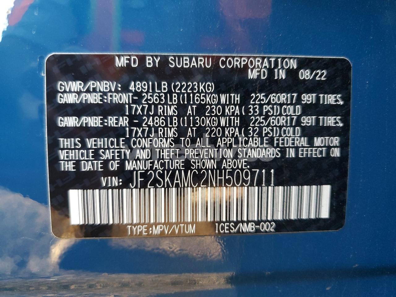 Photo 14 of 2022 SUBARU FORESTER WILDERNESS (VIN JF2SKAMC2NH509711)