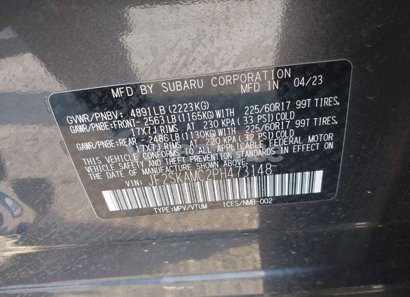 Photo 9 of 2023 Subaru Forester WILDERNESS (VIN JF2SKAMC2PH473148)