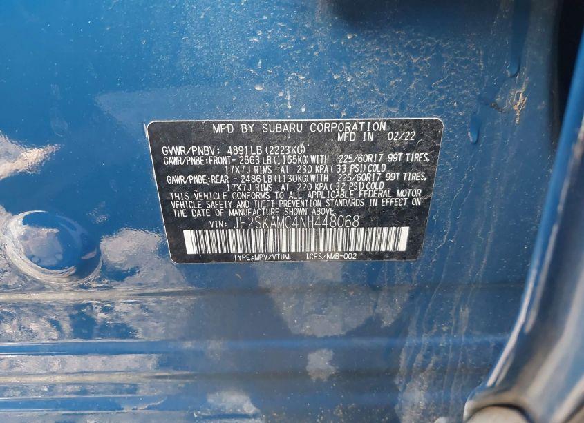 Photo 9 of 2022 Subaru Forester WILDERNESS (VIN JF2SKAMC4NH448068)