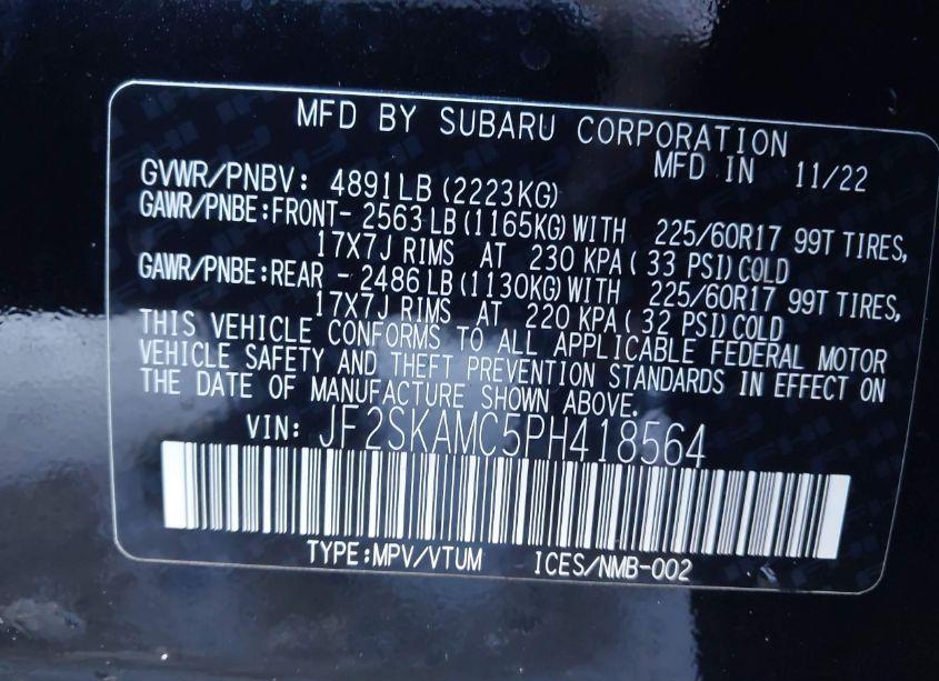 Photo 9 of 2023 Subaru Forester WILDERNESS (VIN JF2SKAMC5PH418564)