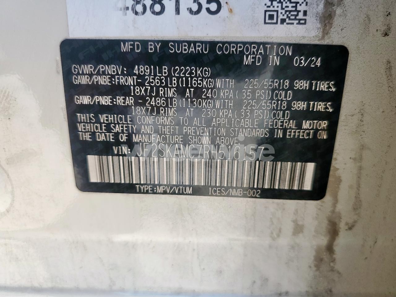 Photo 13 of 2024 SUBARU FORESTER TOURING (VIN JF2SKAMC7RH516157)