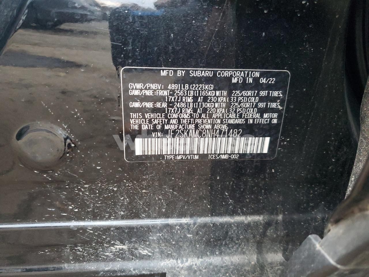 Photo 12 of 2022 SUBARU FORESTER WILDERNESS (VIN JF2SKAMC8NH471482)