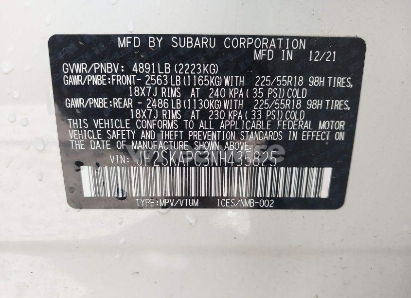Photo 9 of 2022 Subaru Forester LIMITED (VIN JF2SKAPC3NH435825)