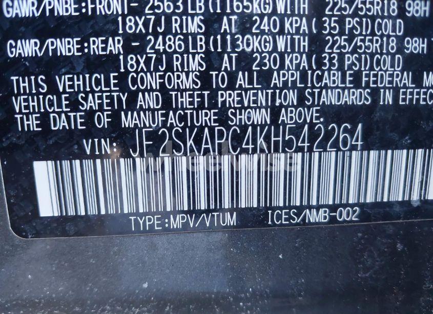 Photo 9 of 2019 Subaru Forester SPORT (VIN JF2SKAPC4KH542264)