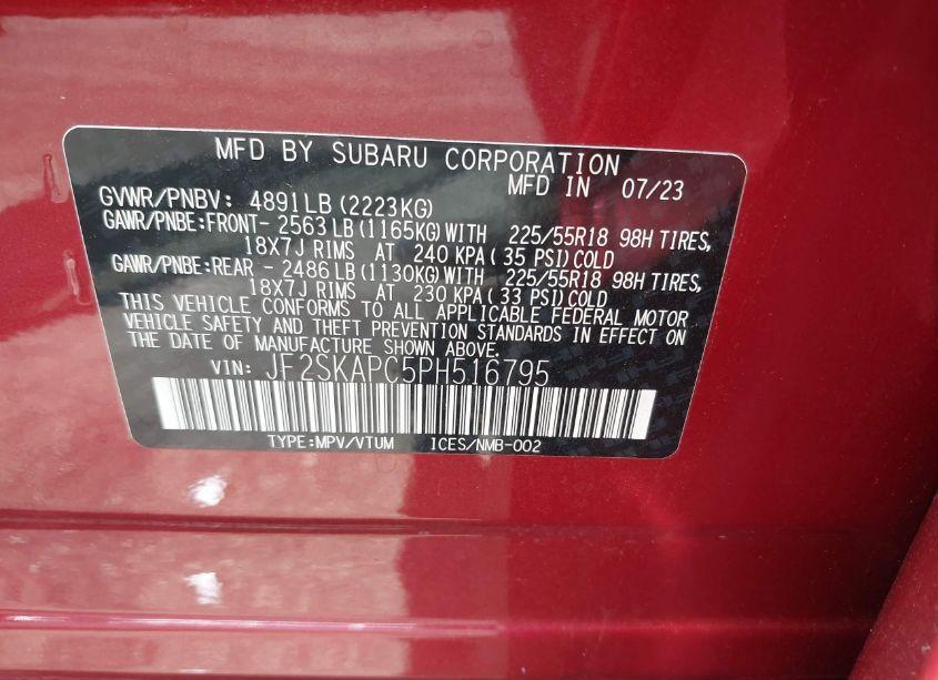 Photo 9 of 2023 Subaru Forester LIMITED (VIN JF2SKAPC5PH516795)
