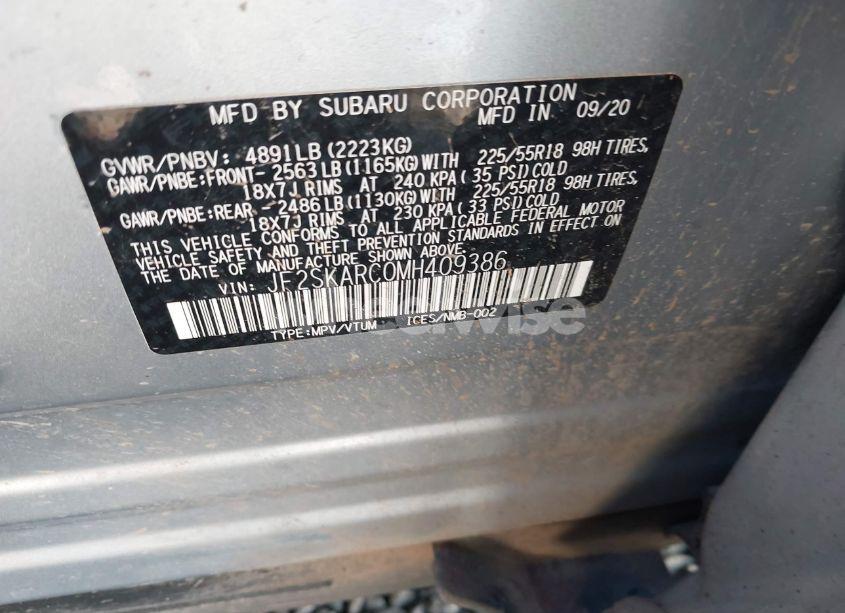 Photo 9 of 2021 Subaru Forester SPORT (VIN JF2SKARC0MH409386)