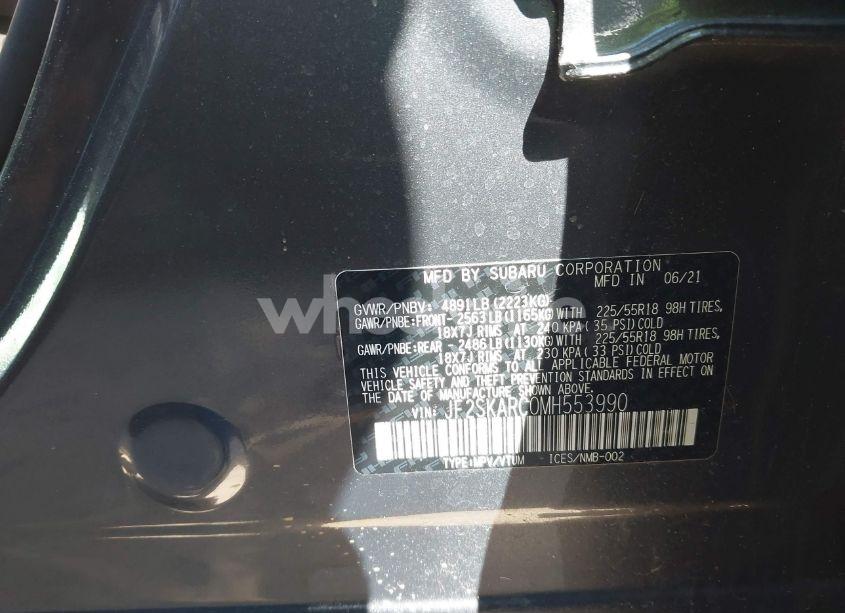 Photo 9 of 2021 Subaru Forester SPORT (VIN JF2SKARC0MH553990)