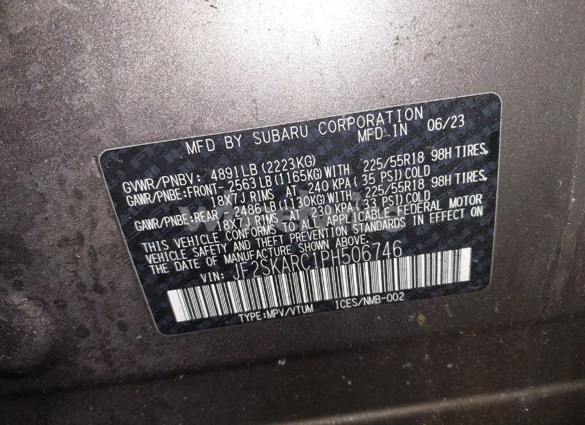 Photo 9 of 2023 Subaru Forester TOURING (VIN JF2SKARC1PH506746)