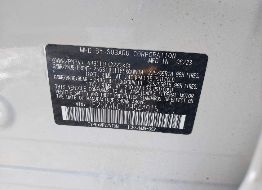 Photo 9 of 2023 Subaru Forester TOURING (VIN JF2SKARC1PH544915)