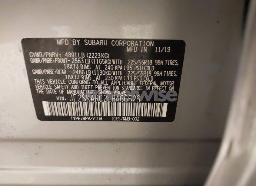 Photo 9 of 2020 Subaru Forester SPORT (VIN JF2SKARC2LH466526)