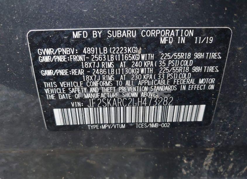 Photo 9 of 2020 Subaru Forester SPORT (VIN JF2SKARC2LH473282)