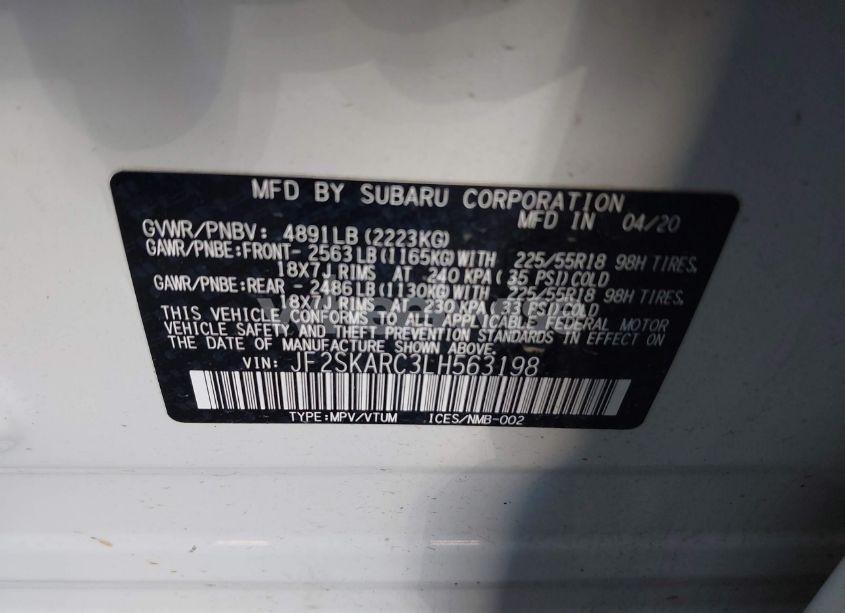 Photo 9 of 2020 Subaru Forester SPORT (VIN JF2SKARC3LH563198)