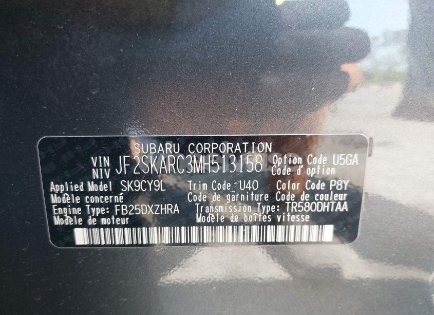 Photo 9 of 2021 Subaru Forester SPORT (VIN JF2SKARC3MH513158)