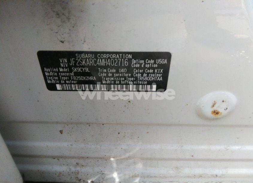 Photo 9 of 2021 Subaru Forester SPORT (VIN JF2SKARC4MH402716)