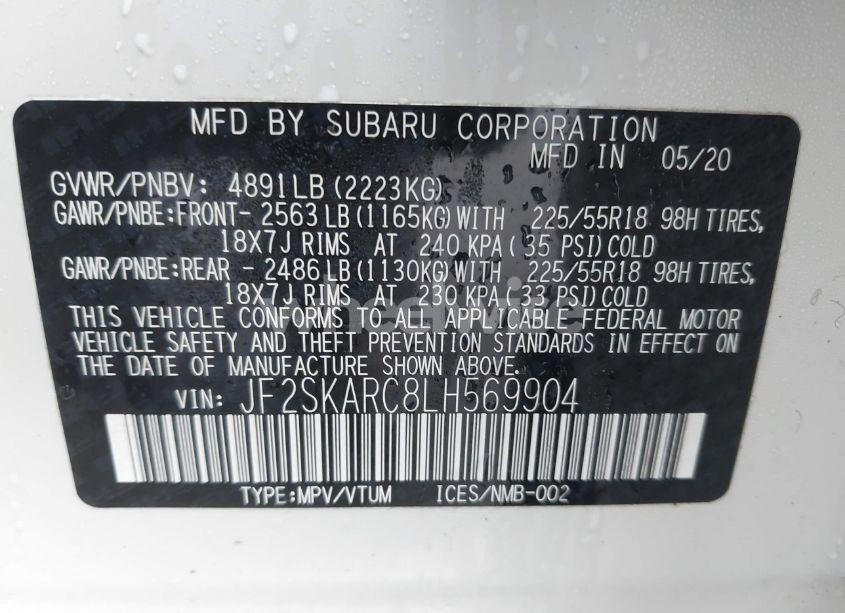 Photo 9 of 2020 Subaru Forester SPORT (VIN JF2SKARC8LH569904)