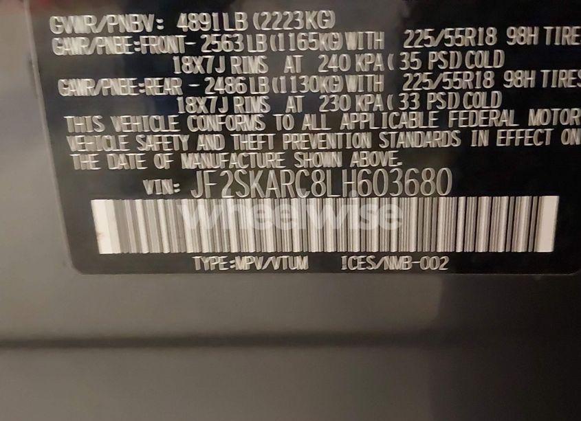 Photo 9 of 2020 Subaru Forester SPORT (VIN JF2SKARC8LH603680)