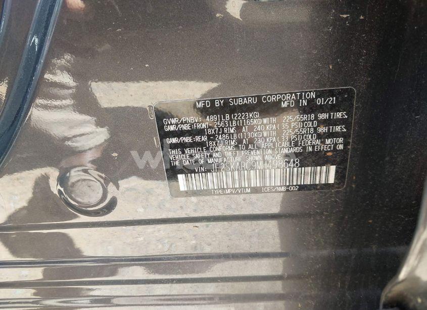 Photo 9 of 2021 Subaru Forester SPORT (VIN JF2SKARC9MH498648)