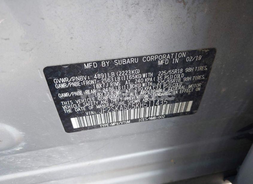 Photo 9 of 2019 Subaru Forester LIMITED (VIN JF2SKASC5KH511435)