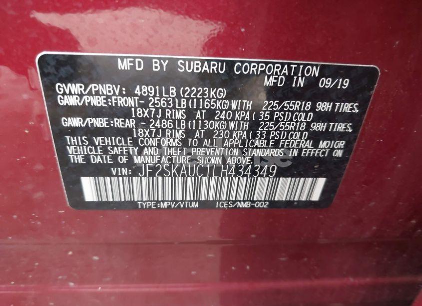 Photo 9 of 2020 Subaru Forester LIMITED (VIN JF2SKAUC1LH434349)