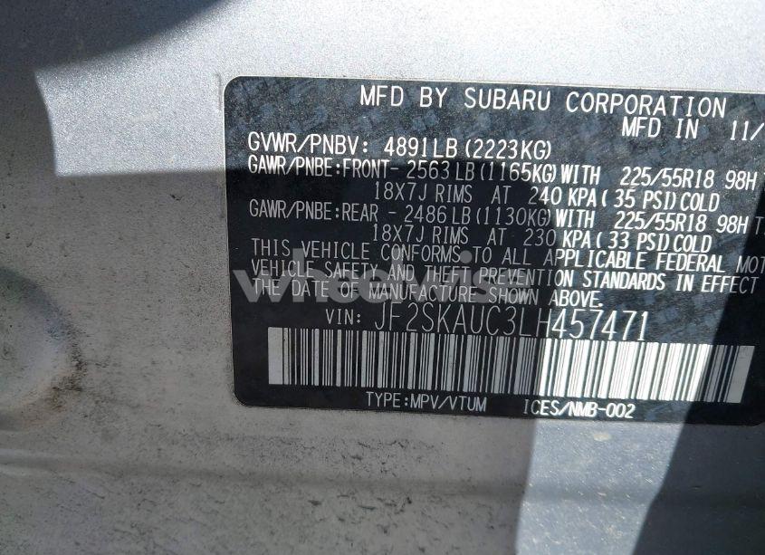 Photo 9 of 2020 Subaru Forester LIMITED (VIN JF2SKAUC3LH457471)