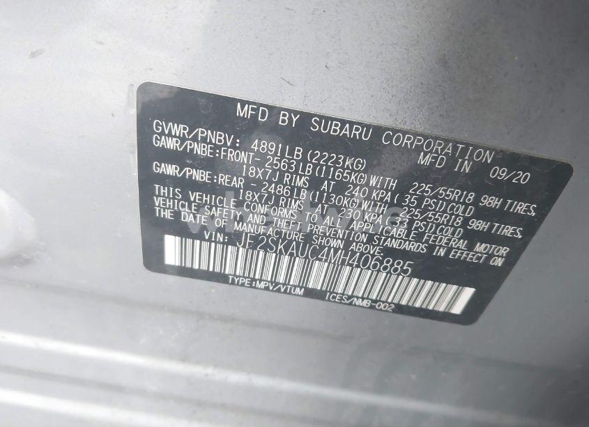 Photo 9 of 2021 Subaru Forester LIMITED (VIN JF2SKAUC4MH406885)