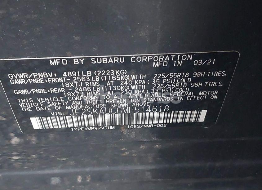 Photo 9 of 2021 Subaru Forester LIMITED (VIN JF2SKAUC6MH514618)