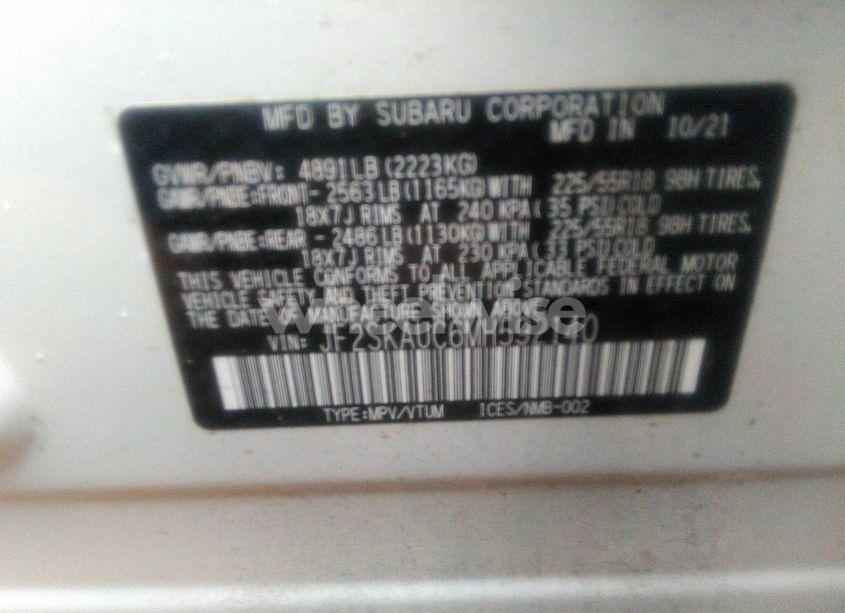 Photo 9 of 2021 Subaru Forester LIMITED (VIN JF2SKAUC6MH592140)