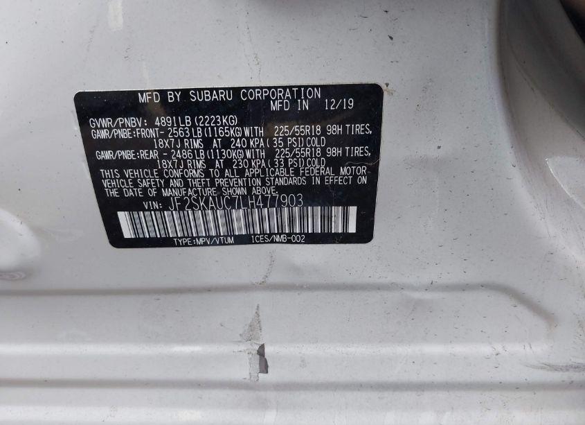 Photo 9 of 2020 Subaru Forester LIMITED (VIN JF2SKAUC7LH477903)