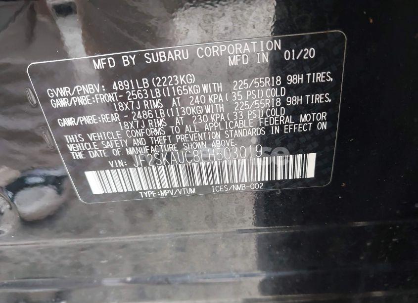 Photo 9 of 2020 Subaru Forester LIMITED (VIN JF2SKAUC8LH503019)