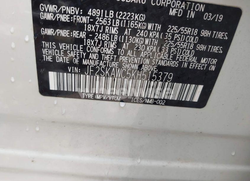 Photo 9 of 2019 Subaru Forester TOURING (VIN JF2SKAWC5KH515379)