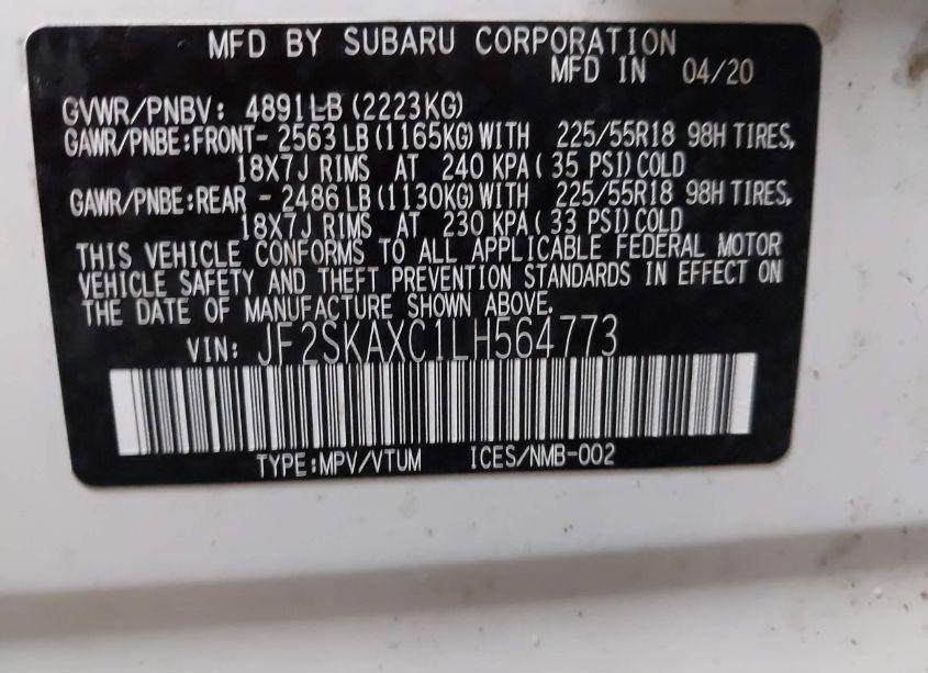 Photo 9 of 2020 Subaru Forester TOURING (VIN JF2SKAXC1LH564773)