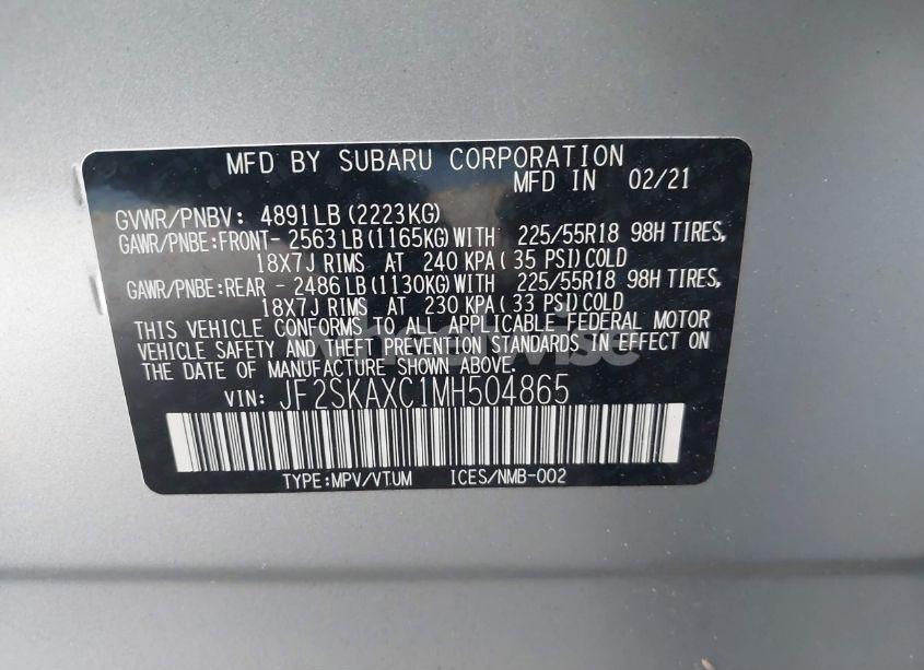 Photo 9 of 2021 Subaru Forester TOURING (VIN JF2SKAXC1MH504865)