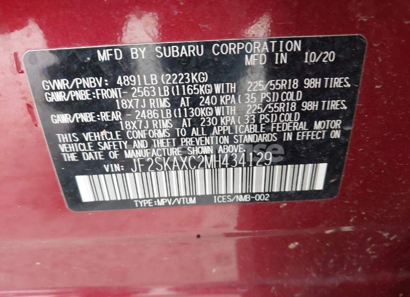 Photo 9 of 2021 Subaru Forester TOURING (VIN JF2SKAXC2MH434129)