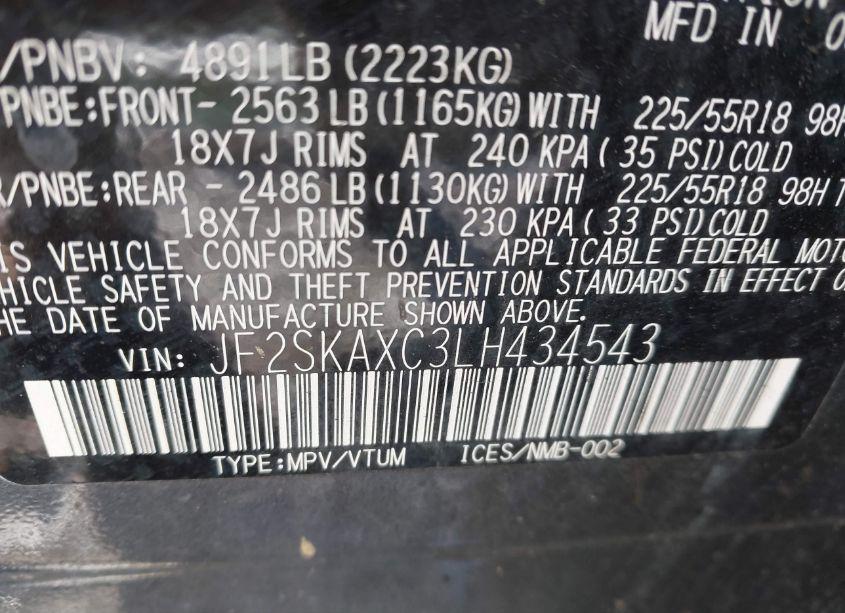 Photo 9 of 2020 Subaru Forester TOURING (VIN JF2SKAXC3LH434543)