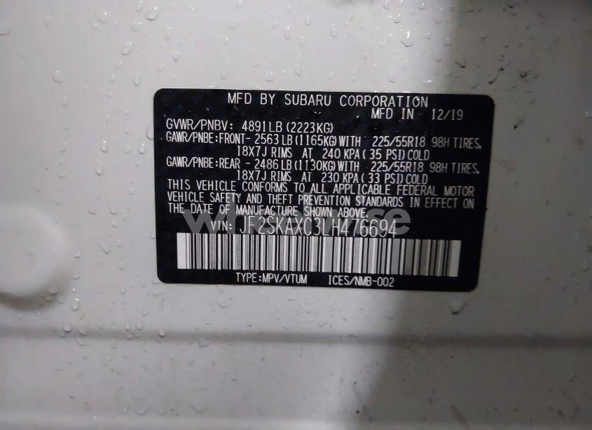 Photo 9 of 2020 Subaru Forester TOURING (VIN JF2SKAXC3LH476694)