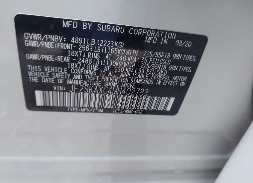 Photo 9 of 2021 Subaru Forester TOURING (VIN JF2SKAXC4MH402783)